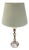 Italian Table Lamp with Chrome Base and Green Shade For Sale