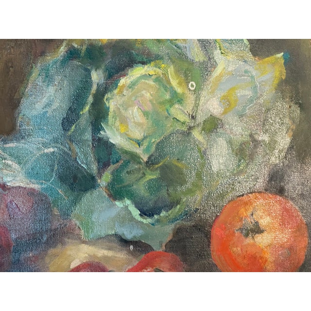 1950s 1950s George Horton British Still Life With Cabbage and Beets on Canvas For Sale - Image 5 of 5