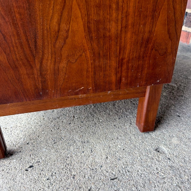 American of Martinsville Wonderwood Walnut & Cane Tall Chest Dresser For Sale - Image 11 of 12