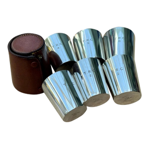 Asprey of London Set X 6 Silver Plated Stacking Travel Shot Cups