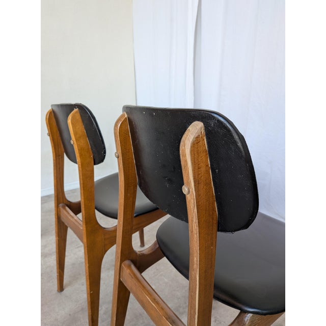 Wood Vintage Dining Chair in Black Leather from Stol Kamnik, 1970s For Sale - Image 7 of 18