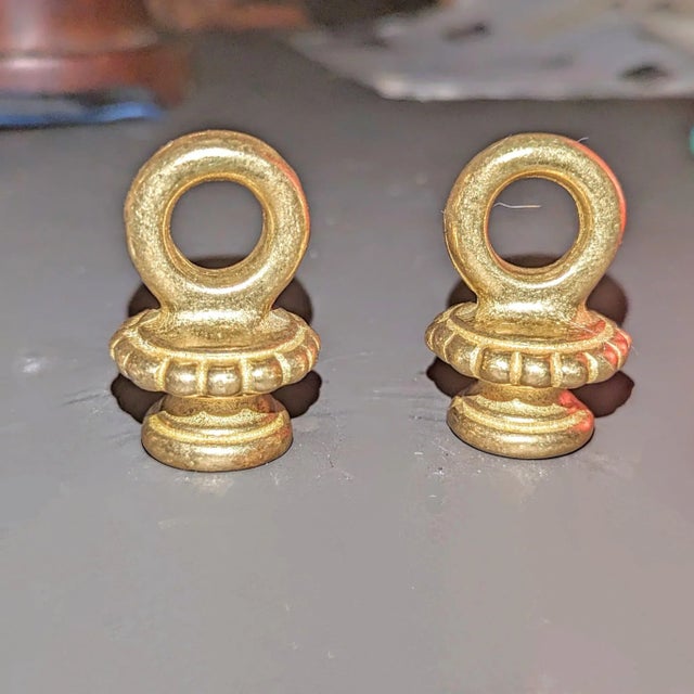 Contemporary Vintage Stylized Brass Chandelier or Ceiling Hooks - A Pair For Sale - Image 3 of 3