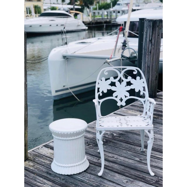 1970s Hollywood Regency Faux Bamboo Ceramic Side Table For Sale In Miami - Image 6 of 8