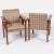 Art & Craft Mission Style Mahogany Arm Chairs Upholstered in Grey Fabric - a Pair For Sale - Image 4 of 7