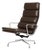 Vintage Mid Century Herman Miller High Back Soft Pad Lounge Chair — Charles Eames — Brown Leather For Sale