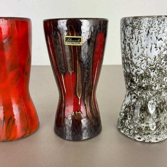 Vintage Pottery Fat Lava Vases from Scheurich, Germany, 1970s, Set of 4 For Sale - Image 9 of 18