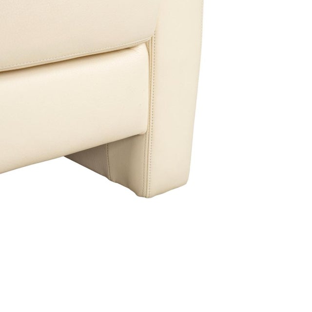 Cream Leather Armchair from Musterring For Sale - Image 6 of 15