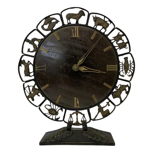 Modernist Zodiac Clock from Junghans, 1970s For Sale