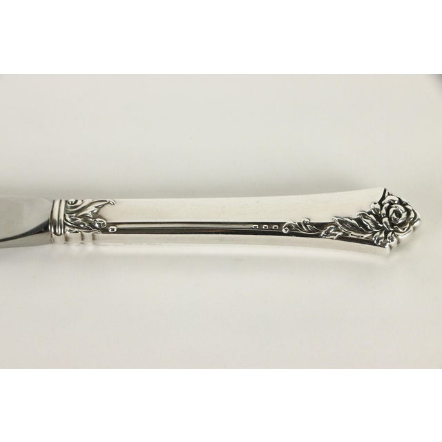 Oneida Mid 20th Century Oneida Heirloom Damask Rose Sterling Silver Master Butter Knife, No Mono For Sale - Image 4 of 6