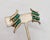 Mid-Century Modern Vintage 1964 Napier Book Piece Goldtone Faux-Jade Clip Earrings- 2 Pieces For Sale - Image 3 of 11