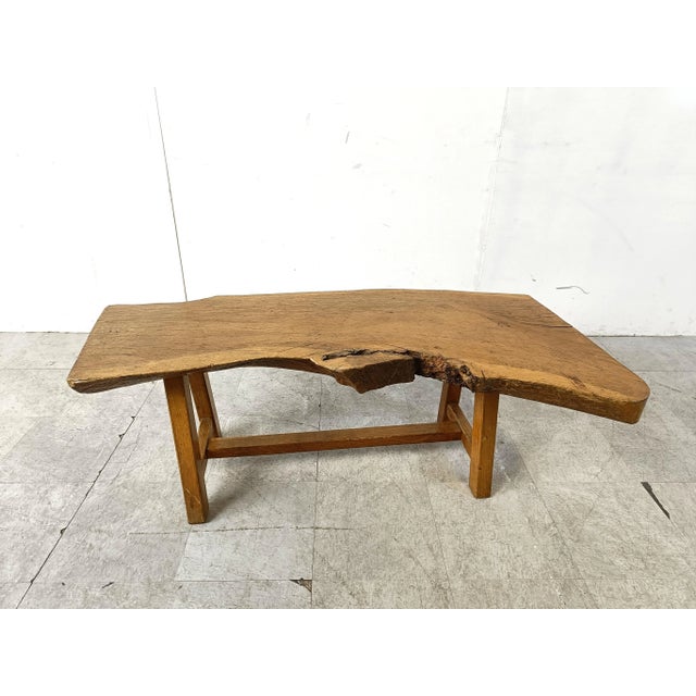 1960s Vintage Brutalist Wooden Coffee Table, 1960s For Sale - Image 5 of 12