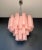 Murano Murano Style Glass Tube Chandelier, 36 Pink Etched Glass Tube For Sale - Image 4 of 6