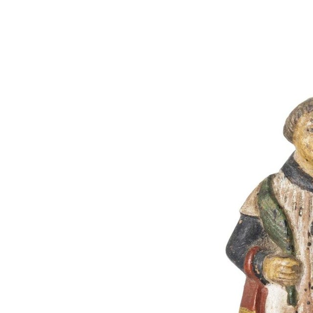 Sacred Art - Saint - 19th Century. 19th-century polychrome terracotta sculpture. Height: (total) 9 cm.