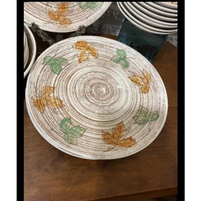 Fall Dinnerware. Mid 20th Century Nasco Hand Painted Autumn Leaves Swirl Porcelain Dinnerware Service Wares Set- 21 Pieces For Sale In Miami - Image 6 of 6