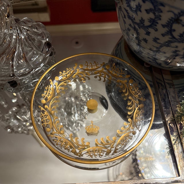 Mid 20th Century Royal Interest - Egypt - King Farouk Gilded Glass Plate For Sale - Image 5 of 5