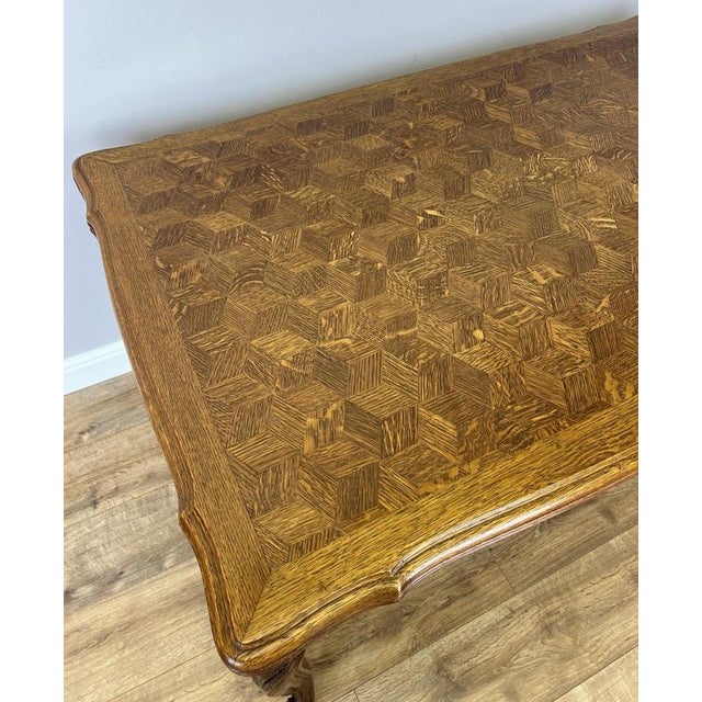 French Louis XVI Extendable Dining Table in Carved Oak For Sale - Image 11 of 17