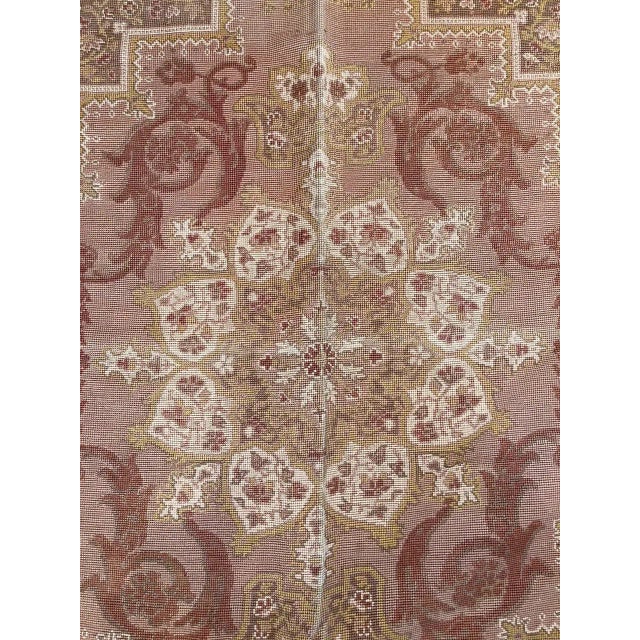 Needlepoint rugs were created using the traditional needlework weaving technique that is used to make everyday items from...