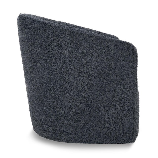 Contemporary Slate Blue Soft Contemporary Swivel Chair For Sale - Image 3 of 3