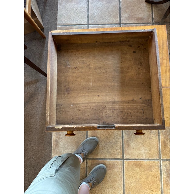 1800’s Solid Beautiful Tiger Maple, Curly Maple / Flame Maple Side Table. For Sale - Image 6 of 11