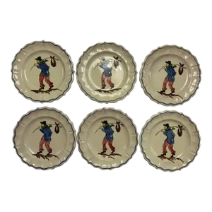 1960s Tuscany Peasant Ware Plates- Set of 6