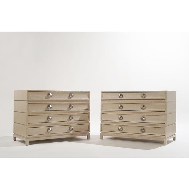 Stacked Commodes in Limed Oak - a Pair For Sale - Image 4 of 18