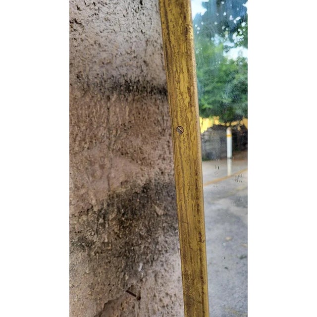 Vintage Italian Wall Mirror with Brass Frame For Sale - Image 3 of 6