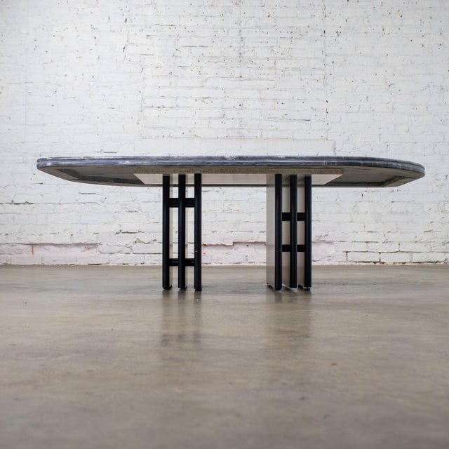 Late 20th Century Late 20th Century Scandinavian Post Modern Coffee Table Marble Cat Eye Top by Bendixen Designs Made in Denmark For Sale - Image 5 of 18