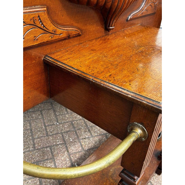 Edwardian Light Oak Hall Stand with Mirror For Sale - Image 11 of 18