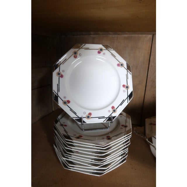 Art Deco Porcelain Dinner Service, 1930s, Set of 113 For Sale - Image 3 of 14