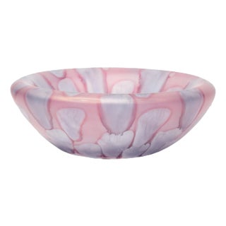 Gallo Glass Purple Pink Satin Glass Bowl For Sale