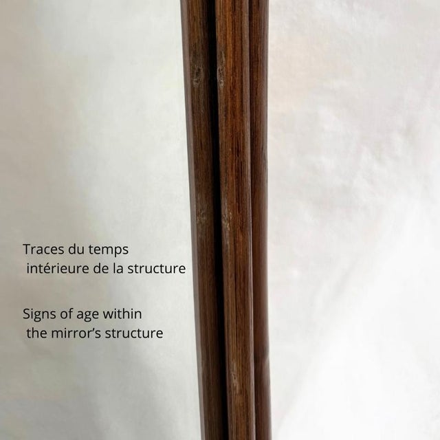 Vintage French Rattan Cheval Mirror, 1960s For Sale - Image 14 of 18