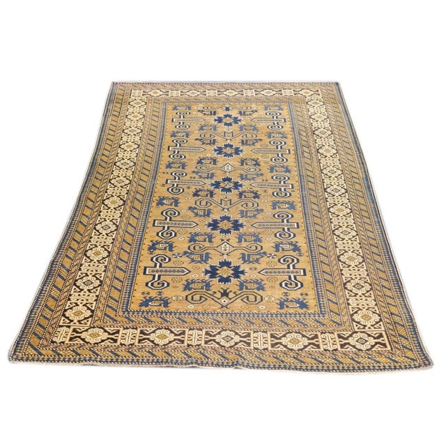 Blue Antique Perpedil Rug 3'11'' x 6'5'' For Sale - Image 8 of 10