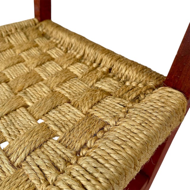 Pair of Mid 20th Century Carved Wooden and Woven Rope Armchairs For Sale - Image 12 of 12