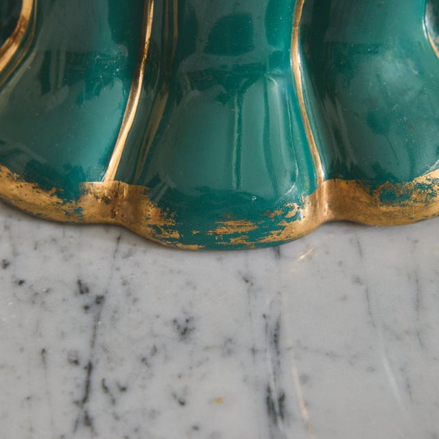 Ceramic Italian Green Ceramic Swirl Vase, 1950s For Sale - Image 7 of 8