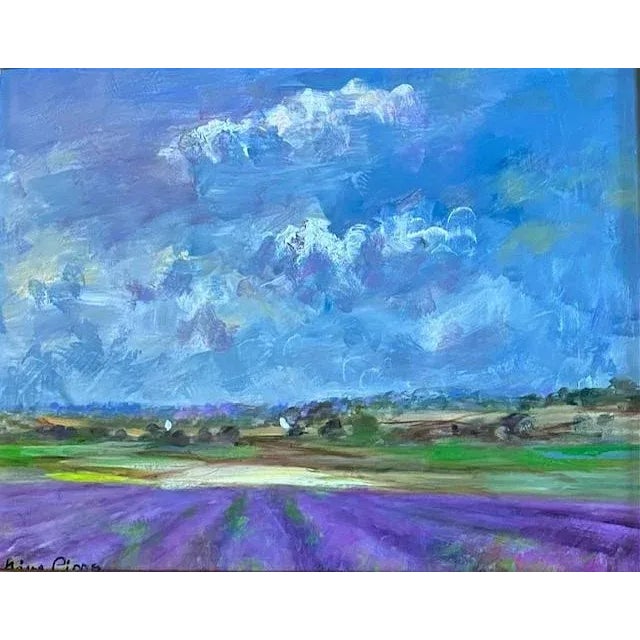 Framed French Provincial Lavender Landscape For Sale In New York - Image 6 of 9