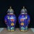 Metal Pair of Chinese Cloisonné Enamel Hexagonal Floral Jars With Lids - 16" Tall For Sale - Image 7 of 9