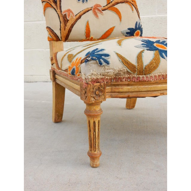 Louis XVI Child's Chair in Crewelwork Upholstery For Sale - Image 4 of 13