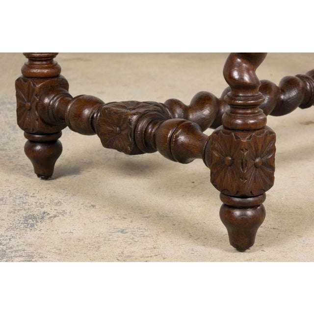 Wood Antique French Louis XIII Style Oak Writing Table or Side Table, Late 19th Century For Sale - Image 7 of 18