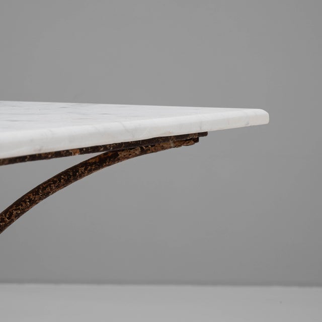 1900s French Metal Table With Marble Top For Sale - Image 9 of 10