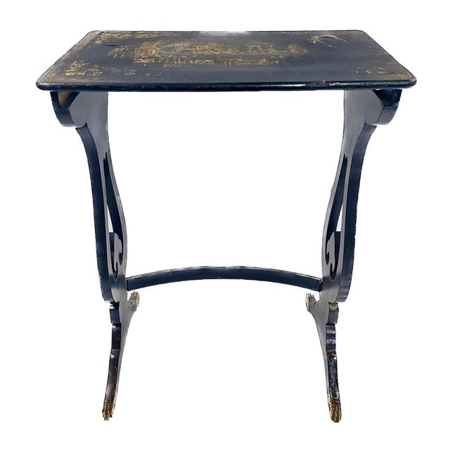 Chinoiserie Set of Four Antique Chinoiserie Nesting Tables For Sale - Image 3 of 12
