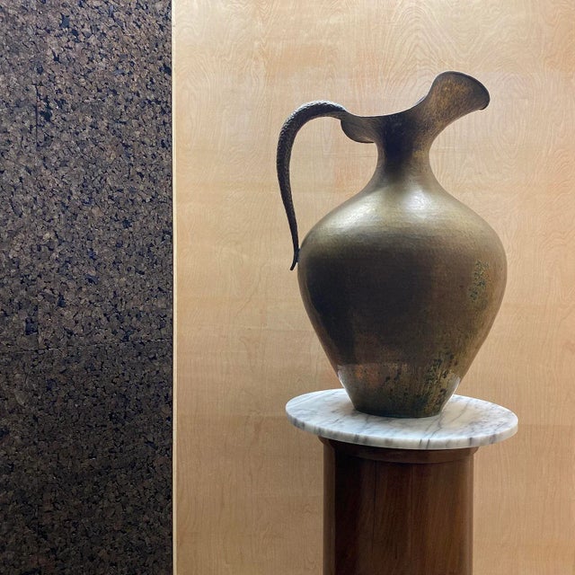 Early 20th Century Large Scale Egidio Casagrande Brass Pitcher For Sale - Image 4 of 15