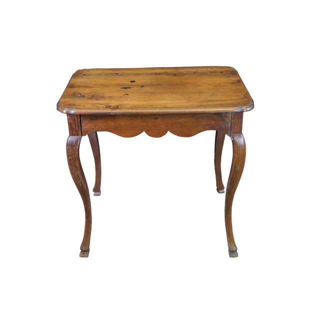 French Provincial Late 19th Century Antique French Provincial Primitive Farmhouse Country Oak Side Table For Sale - Image 3 of 12