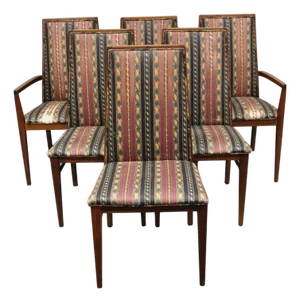 Vintage Mid Century Modern Walnut Dining Room Chairs by Dillingham - Set of 6