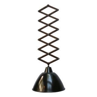 Vintage Industrial Black Enamel Scissor Pendant Light, 1950s For Sale