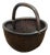 Antique Chinese Bentwood Woven Willow Rice Harvest Gathering Basket 16" For Sale