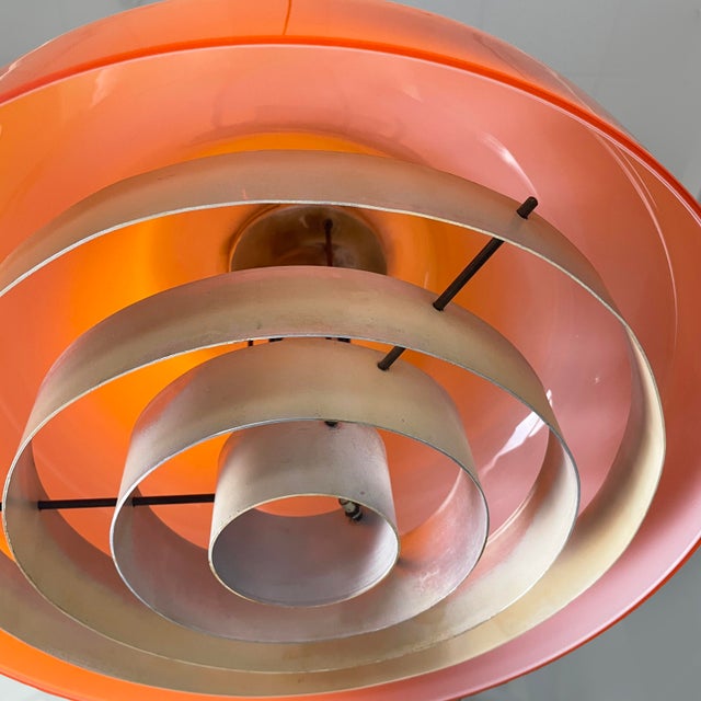 Mid-Century Modern Italian Pendant in Orange Glass and White Metal, 1970s For Sale - Image 10 of 16