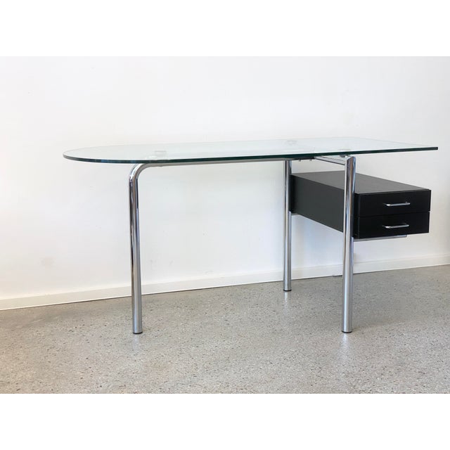 Contemporary Postmodern Glass and Chrome Desk by Mirto Zocca for Halifax, 1980s For Sale - Image 3 of 16