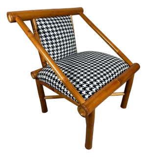Vintage Bamboe Houndstooth Armchair