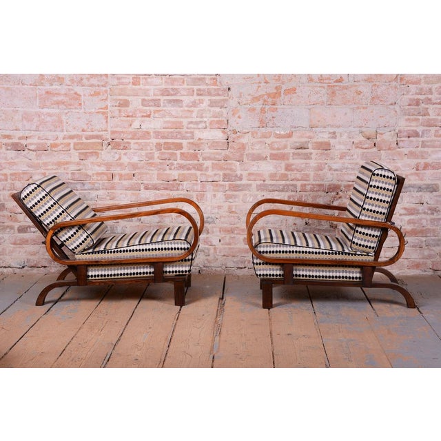 Art Deco Adjustable Armchairs from J. Halabala, Czech, 1920s, Set of 2 For Sale - Image 9 of 18