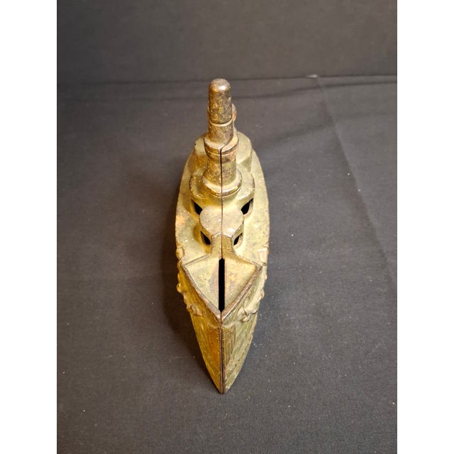 Antique Cast Iron Battleship Oregon Still Penny Bank J&e Stevens Green Paint 1898 For Sale - Image 10 of 14